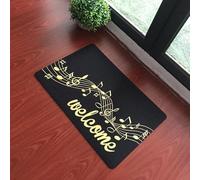 Ensound Music Notes Welcome Doormat,Novelty Flannel Floor Mat with Non-Slip Rubber,Music Lovers Home Decorative Welcome Doormat 36x24 Inch