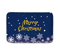 Ensound Navy Blue Christmas Welcome Door Mat for Indoor Outdoor Floor Mats 30X18 Inch Comfy Durable,Merry Christmas Snowflake