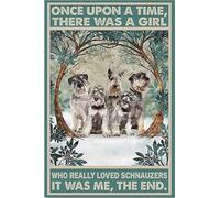 Ensound Once Upon A Time There was A Girl Schnauzers Tin Sign Bar Pub Garage Diner Cafe Home Wall Decor Home Decor Art Poster Retro Vintage Metal Tin Sign 8x12 Inch