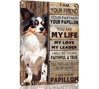 Ensound Papillon Metal Sign Tin Sign Vintage Wall Art I Am Your Friend Gift for Dog Lovers Vintage Wall Art Prints Funny Outdoor Decor for Home Decor Mancave Decor 8x12 Inch