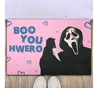 Ensound Personalized Ghost Face Doormat,Boo You Hwero Mat,Scream Doomat,Funny Ghost Face Rubber Doormat,Gift for Birthday,New House Gift 30x18 Inch