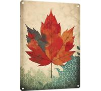 Ensound Red Maple Tin Sign Art Poster Tin Sign Metal Home Decor Vintage Wall Decor 8x12 Inch