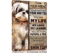 Ensound Shih Tzu Metal Sign Tin Sign Vintage Wall Art I Am Your Friend Gift for Dog Lovers Vintage Wall Art Prints Funny Outdoor Decor for Home Decor Mancave Decor 8x12 Inch