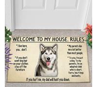 Ensound Siberian Husky Doormat, 30x18 Inch, Polyester, Modern, Waterproof, Machine Washable, Perfect for Entryway/Porch, Kitchen, Bedroom, Laundry Room, Bathroom, Living Room, Office, Front Door