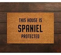 Ensound Spaniel Door Mat,Funny Dogs Door Mat,Funny This House Spaniel Protected Doormat,Welcome Mats with Non-Slip Rubber Flannel Floor Mat 30x18 Inch