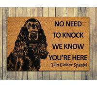 Ensound Spaniel Door Mat - Here Spring Door Mats, Welcome Cocker Spaniel Mats, 30x18 Inch