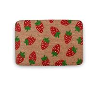 Ensound Strawberry Doormat,Summer Doormat,Cute Doormat,Welcome Mat,Outdoor Rug,Strawberries,Front Doormat,Indoor Doormat,Front Back Door Mat,Coral Velvet Rug 36X24 Inch