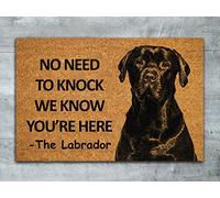 Ensound The Labrador Door Mat,Chocolate Labrador We Know You are Here Rottweiler Dogs Door Mats,Funny Labrador Doormat,Welcome Mats 24x16 Inch