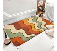 Ensound Welcome Doormat,Funky Bath Rug,70s Rug,Boho Shower Mat,Colourful 60s 70s Hippie Decor,Abstract Psychedelic 1970s Bathroom,Home Decor,Front Back Door Mat 24x16 Inch