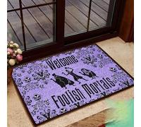 Ensound Welcome Foolish Mortals Doormat Horror Doormat Funny Art Living Room Decor Carpet Floor Mat Bath Mat Polyester Entryway Decor Birthday 36x24 Inch