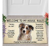 Ensound Welcome Home Australian Shepherd Dog Lovers Welcome Mat - House Rules 36x24 Inch