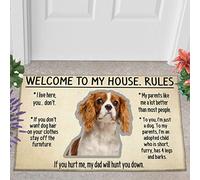 Ensound Welcome to My House Doormat Cavalier King Charles Spaniel Doormat Dog Lovers Doormat Welcome Mat Funny Doormat 24x16 Inch