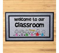 Ensound Welcome to Our Classroom Doormat,Novelty Flannel Floor Mat with Non-Slip Rubber,Classroom Decorative Welcome Doormat 36x24 Inch