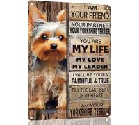 Ensound Yorkshire Terrier Metal Sign Tin Sign Vintage Wall Art I Am Your Friend Gift for Dog Lovers Vintage Wall Art Prints Funny Outdoor Decor for Home Decor Mancave Decor 8x12 Inch