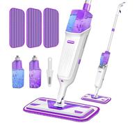 Enspoway Dottle Bottle Spray Mop - Wet Dry Mop for Cleaning Floor with 3 Reusable Microfibre Pads+1 Scraper for Hardwood Laminate Wood Ceramic Home Commercial Use