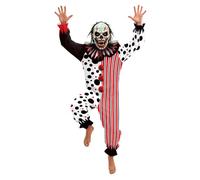 ensswliz Halloween Kreepy Killer Clown Costume Men's Killer Burger Clown Costume (C-White, M)
