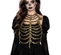 ensswliz Halloween Rib Cage Corset Gothic Skeleton Chest Armor for Cosplay | Vintage 3D Adjustable Bone Corset Fit for Halloween Cosplay Party Festival to Create A Horrible Atmosphere