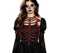 ensswliz Halloween Rib Cage Corset Gothic Skeleton Chest Armor for Cosplay | Vintage 3D Adjustable Bone Corset Fit for Halloween Cosplay Party Festival to Create A Horrible Atmosphere