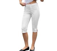 ensswliz Women Capri Legging Pant Low Rise Side Split Knee Length Cropped Pants for Casual Work Yoga (A-White, M)
