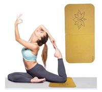 Enssy Cork Knee Pad Mat, 8 mm Thick, Foldable, Lightweight, for Yoga, Exercise, Gymnastics, Floor/Chair Protection