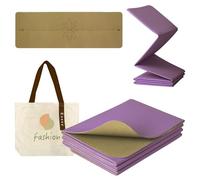Enssy Non-Slip Foldable Travel Mat,173 x 61 x 0.4 cm, Lightweight Foldable for Travel Folding Yoga Mat with Carrying Bag Exercise Pilates
