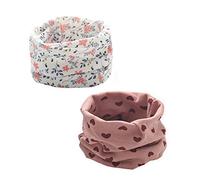 ENSTAB 2 PCS Loop Scarf Set Children Cotton Autumn Winter Scarf Baby Circle Neck Warm Girl And Boy (Girl A-2)