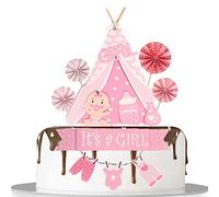 ENSTAB Baby Shower Cake Decoration Set - Girl It's A Girl Cake Decoration - 6 Pieces - Pink