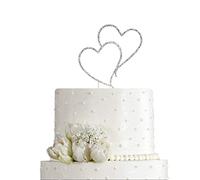 ENSTAB Silver Love Cake Topper, Wedding Decoration, 1 Piece, Metal, 12 x 12 cm