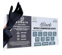 EnSure Low Derma Gray Black Powder Free Nitrile Exam Gloves, Extended Cuff