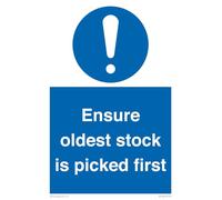Ensure Oldest Stock Is Picked First Sign - 200x300mm - A4P