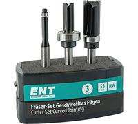 ENT 09040 3-Piece Copy Milling Cutter Set for Curved Joining - Carbide Tipped - Shaft Ø 8 mm