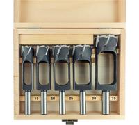 ENT 09152 5-Piece Tenon Cutter Set Ø 15, 20, 25, 30 and 35mm, in Tool Steel, for connectors, dowels and tenons Made of Wood
