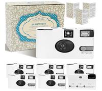 Entallor 6 Pack Disposable Cameras Bulk for Wedding with Upgraded 35mm Film, White Single-Use Disposable Camera with Flash, ISO 400 17 Exposures for Outdoor Travel Gathering Anniversary Birthday