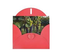 entanglement of grapevines patterns Red Pearlescent Paper Holiday Cards 6x4 Inches - With Envelopes for Birthdays, Weddings, and Condolences