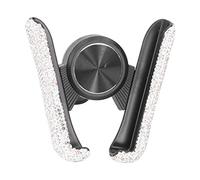 Entatial Adjustable Auto Cell Phone Mount, Firm Bling Car Phone Holders Rhinestone Anti Scratch Universal for Girls for Women for Automobile Decoration(white)