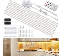 Enteenly Under Cabinet Strip Lights Kit 5m, Warm Whit LED Lighting Strip with Plug and Remote, Flexible LED Tape Light for Kitchen, Showcase, Cupboard, TV, Desk, Mirror Warm White 2700K