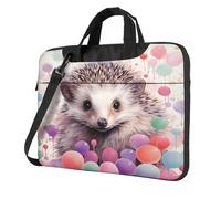 Entemne 13 Inch Laptop Bag Colorful Balloon Hedgehog Painting Laptop Sleeve Case For Women Men Lightweight Water Resistant Computer Tablet Shoulder Bag Briefcase
