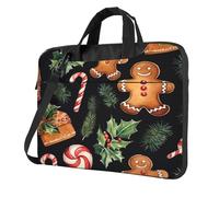 Entemne 13 Inch Laptop Bag Cute Christmas Pattern Candies Gingerbread Laptop Sleeve Case For Women Men Lightweight Water Resistant Computer Tablet Shoulder Bag Briefcase