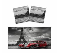 Entemne 2 Pcs Fluorescent Light Covers Eiffel Tower Red Old Car Magnetic Ceiling Light Diffuser Filter Glare-Reducing for Classroom Office Home Lighting, 120x60cm
