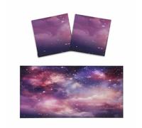 Entemne 2 Pcs Fluorescent Light Covers Galaxy Starry Sky Nebula Magnetic Ceiling Light Diffuser Filter Glare-Reducing for Classroom Office Home Lighting, 120x60cm