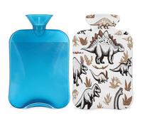 Entemne 2L Hot Water Bottle Ancient Dinosaurs Animal Hot Water Bag with Cover Reusable Therapy Bag for Pain Relief Menstrual Cramps, Muscle Soreness Winter Warmth Gift