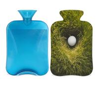 Entemne 2L Hot Water Bottle Golf Ball Art Painting Hot Water Bag with Cover Reusable Therapy Bag for Pain Relief Menstrual Cramps, Muscle Soreness Winter Warmth Gift