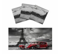 Entemne 3 Pcs Fluorescent Light Covers Eiffel Tower Red Old Car Magnetic Ceiling Light Diffuser Filter Glare-Reducing for Classroom Office Home Lighting, 120x60cm