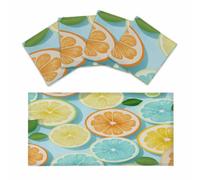 Entemne 4 Pcs Fluorescent Light Covers Teal Blue Lemon Slices Magnetic Ceiling Light Diffuser Filter Glare-Reducing for Classroom Office Home Lighting, 120x60cm