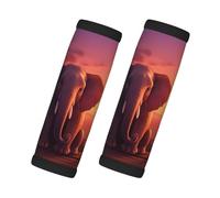 Entemne African Elephant Sunset Luggage Handle Wraps 2 Pack Luggage Identifiers for Suitcase Soft Neoprene Handle Covers for Trolley Door Handles Grip Travel Accessories