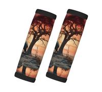 Entemne African Elephant Sunset Tree Luggage Handle Wraps 2 Pack Luggage Identifiers for Suitcase Soft Neoprene Handle Covers for Trolley Door Handles Grip Travel Accessories