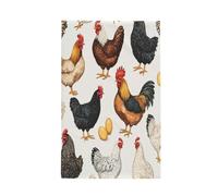 Entemne Animal Hen Chicken Pattern Tea Towel for Kitchen Absorbent Waffle Teatowels Microfiber Hand Towel Quick Drying Dishcloths for Housewarming Gift New Home Decor, 16x26 In