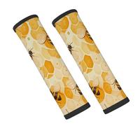 Entemne Car Seat Belt Covers Beehive Animal Bee Honeycomb Seat Belt Comfort Pads For Kids Adults Men Women Soft Seatbelt Cushion Shoulder Strap Pads For Bags, 2 Pcs