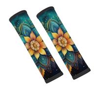 Entemne Car Seat Belt Covers Bohemian Ethnic Mandala Flower Seat Belt Comfort Pads For Kids Adults Men Women Soft Seatbelt Cushion Shoulder Strap Pads For Bags, 2 Pcs