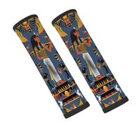 Entemne Car Seat Belt Covers Egyptian Pharaohs Symbols Seat Belt Comfort Pads For Kids Adults Men Women Soft Seatbelt Cushion Shoulder Strap Pads For Bags, 2 Pcs